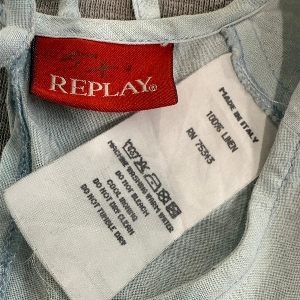 Replay 100% Linen crop top - Picture 2 of 7